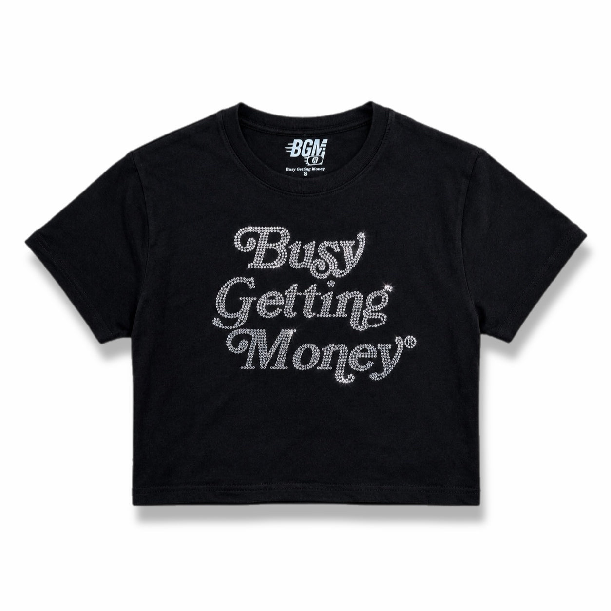 BGM Crop Top Rhinestone Tee