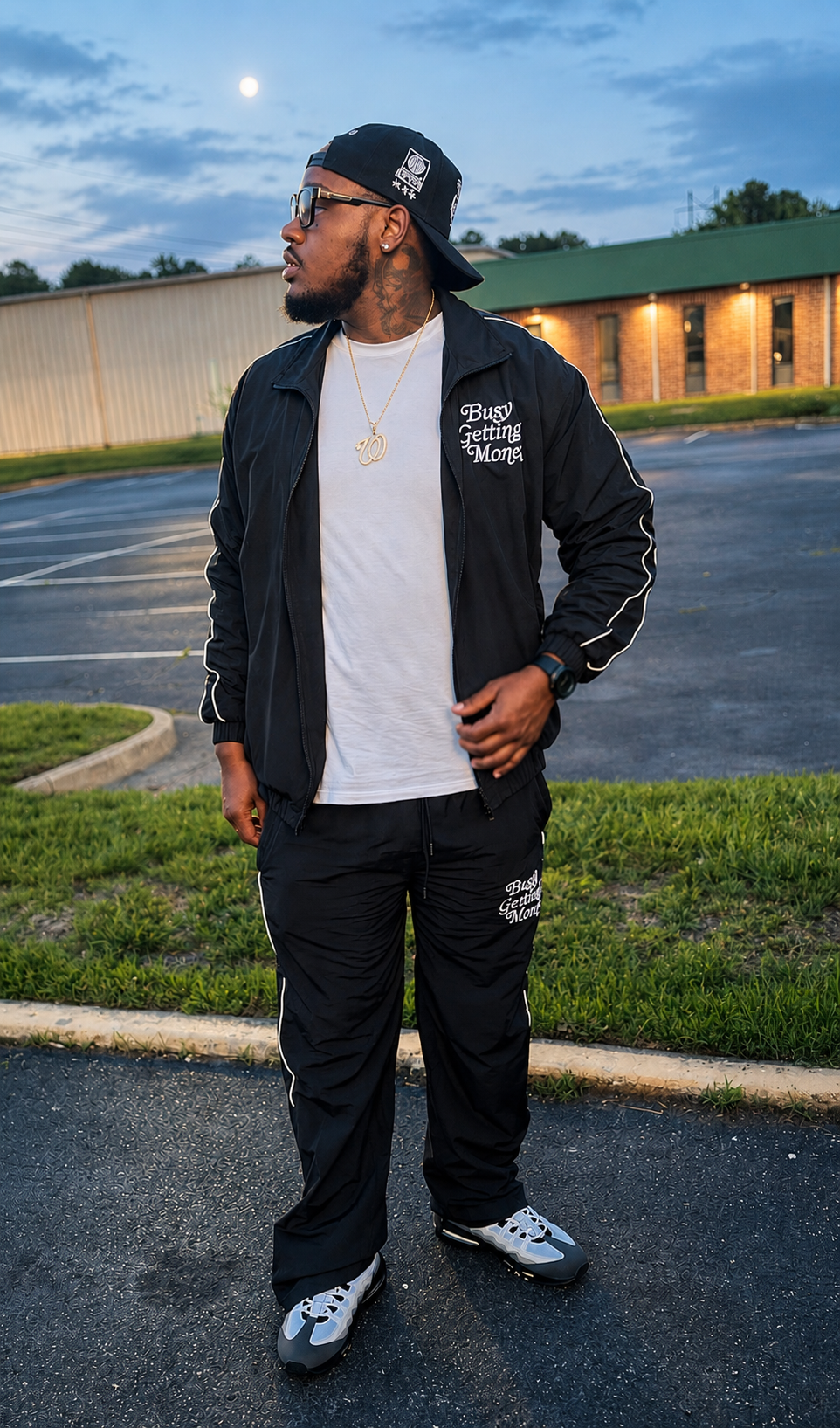 BGM Crinkle Nylon Sweatsuit