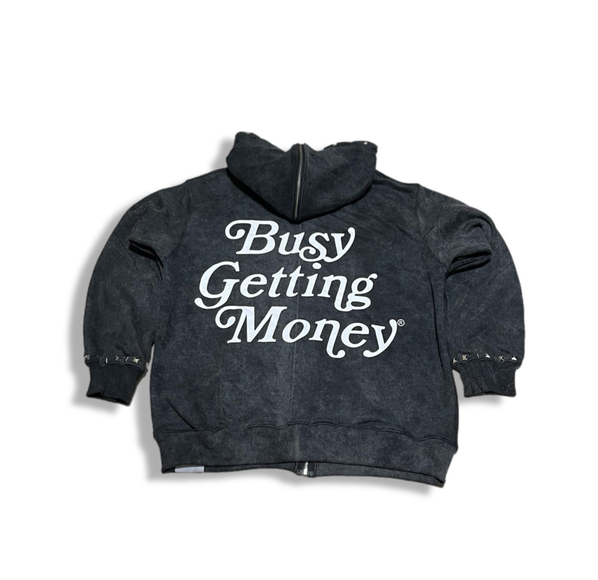 Busy Getting Money® Studded Zip Hoodie
