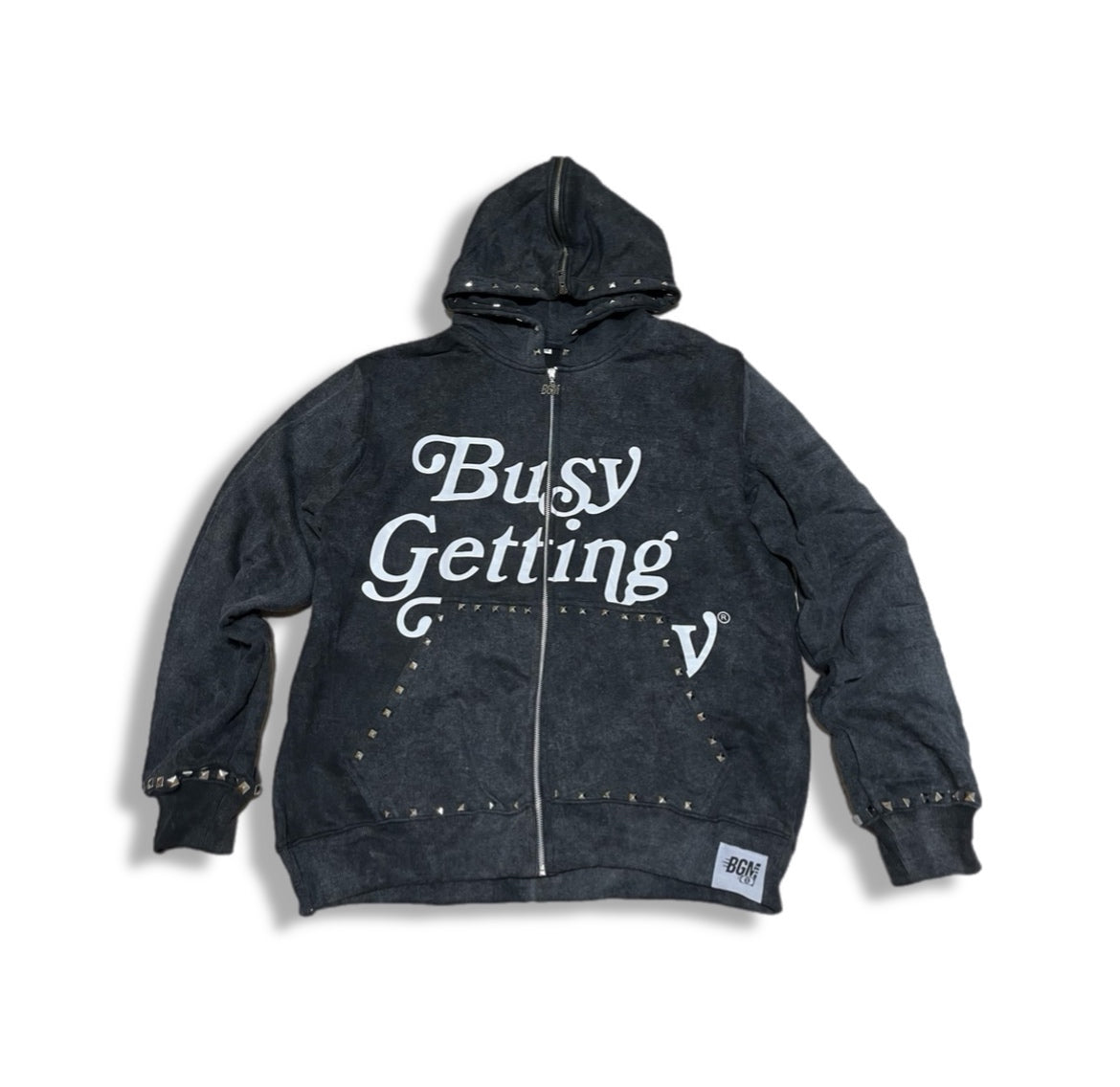 Busy Getting Money® Studded Zip Hoodie