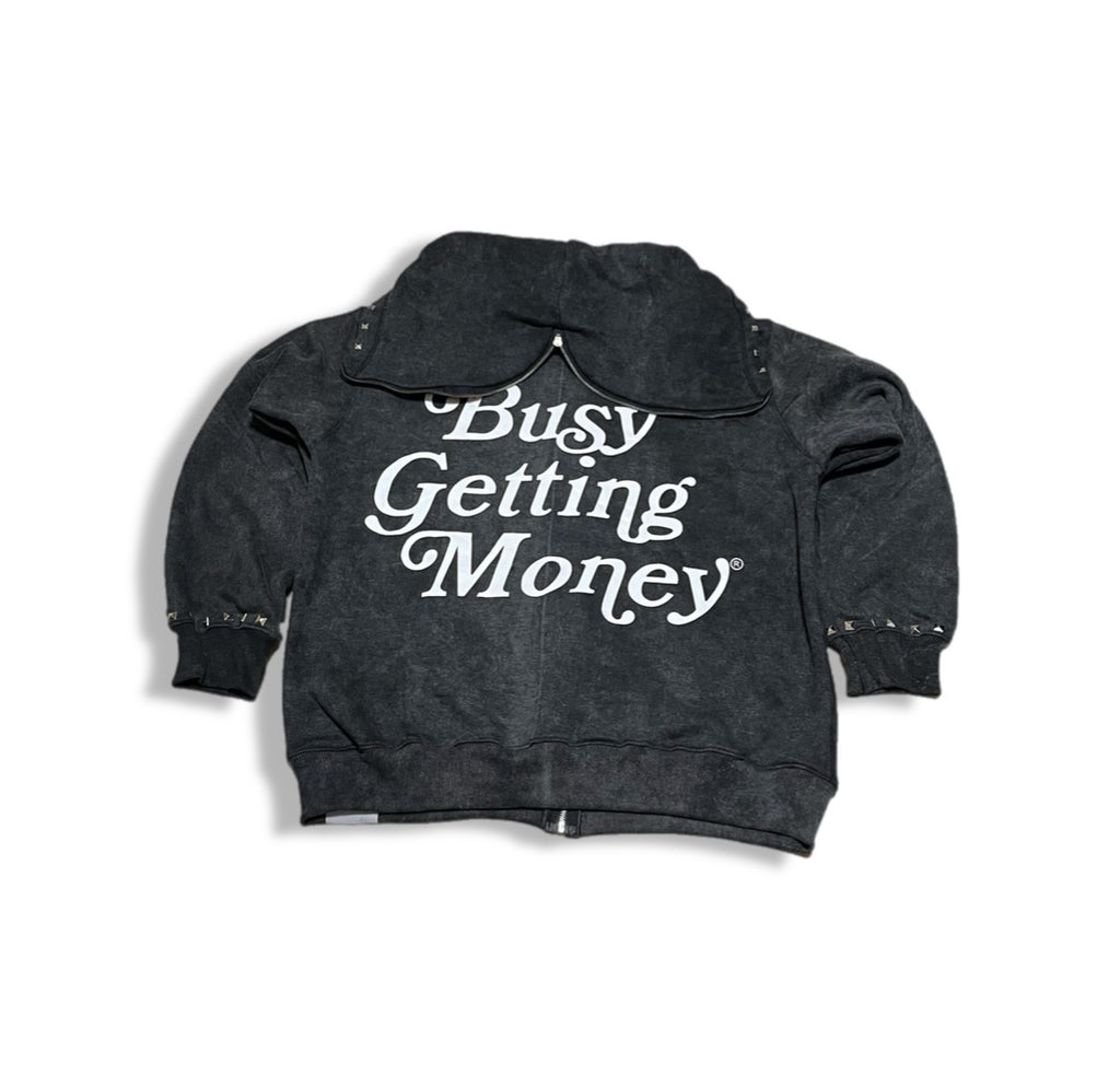 Busy Getting Money® Studded Zip Hoodie